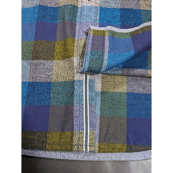 Tommy Bahama Big & Tall Canyon Beach Bonfire Check Flannel Shirt Burnt Olive 3XB - Picture 8 of 8